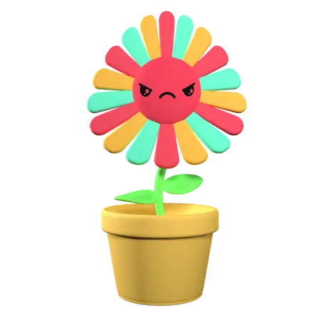 Angry Flower  3D Illustration