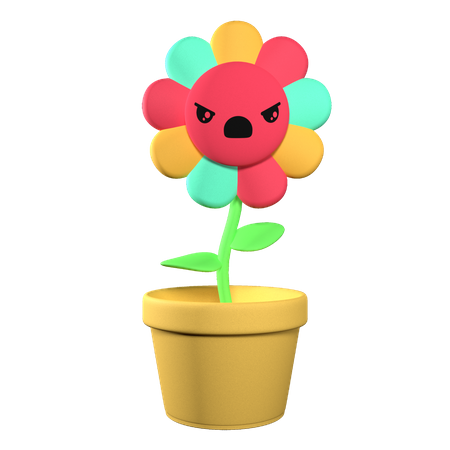 Angry Flower  3D Illustration