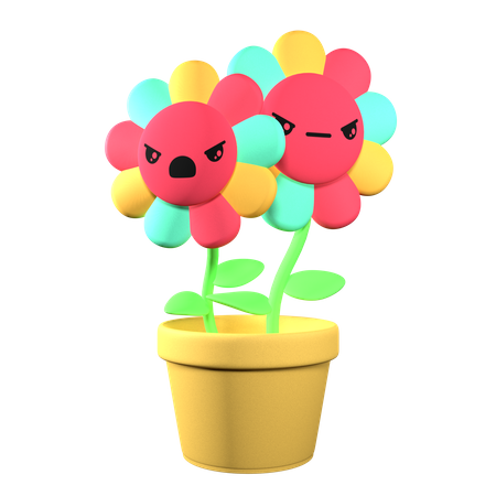 Angry Flower 3D Illustration