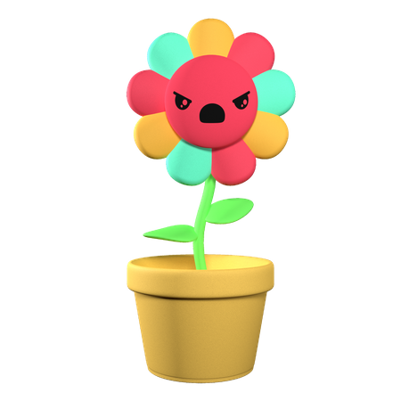 Angry Flower 3D Illustration