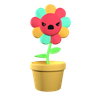 3d flower emoji logo