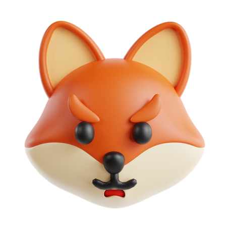 Angry Fox Emoji  3D Icon