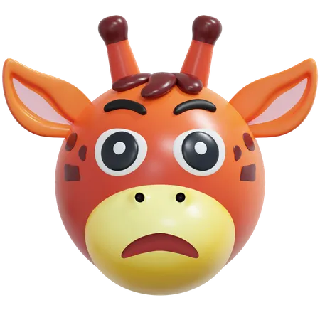 Angry Giraffe Emoticon  3D Icon