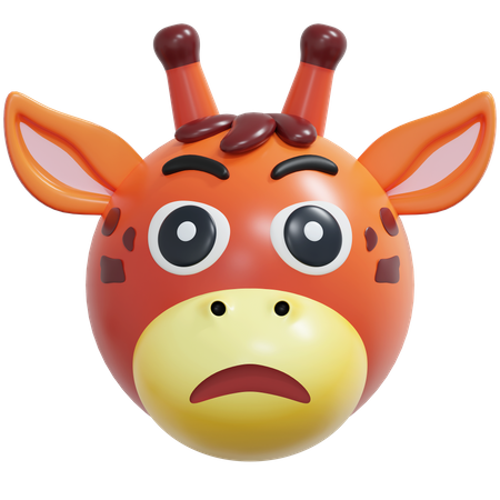 Angry Giraffe Emoticon  3D Icon