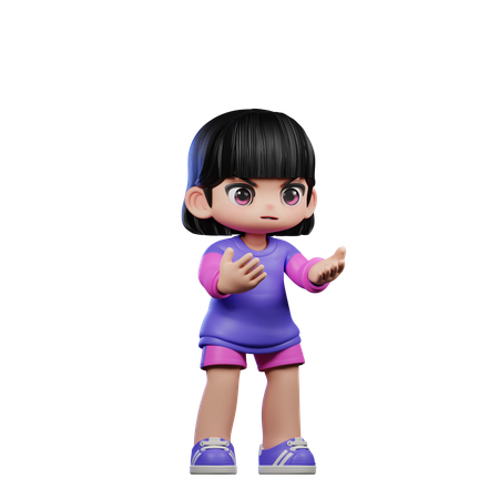 Angry girl  3D Illustration