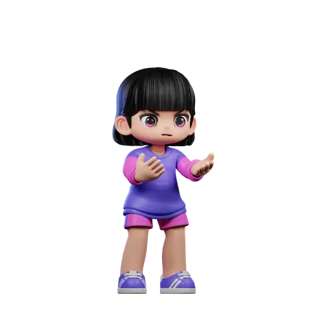 Angry girl  3D Illustration