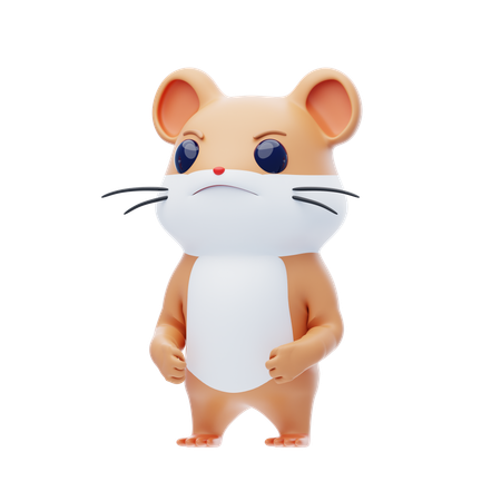 Angry Hamster Character  3D Icon