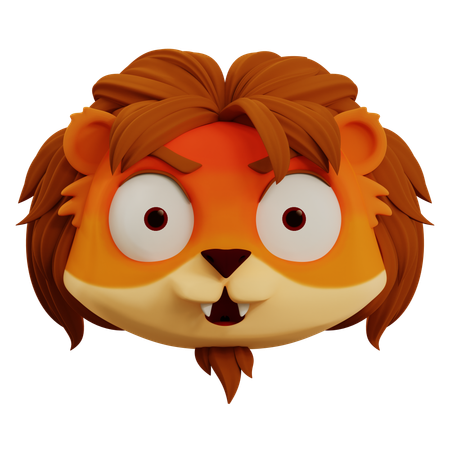 Angry Lion Emoji  3D Icon