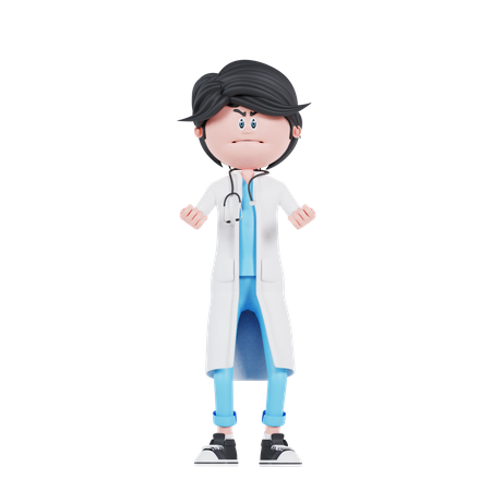 Angry male doctor  3D Icon