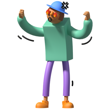 Angry Man  3D Icon