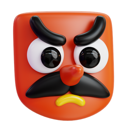 怒ったマスクの絵文字  3D Icon