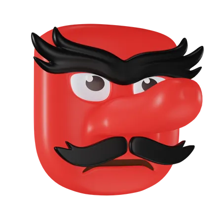 Angry Mask Emoji  3D Icon