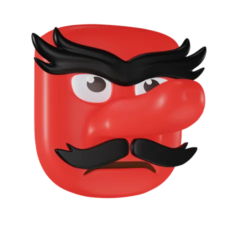 Angry Mask Emoji 3D Icon