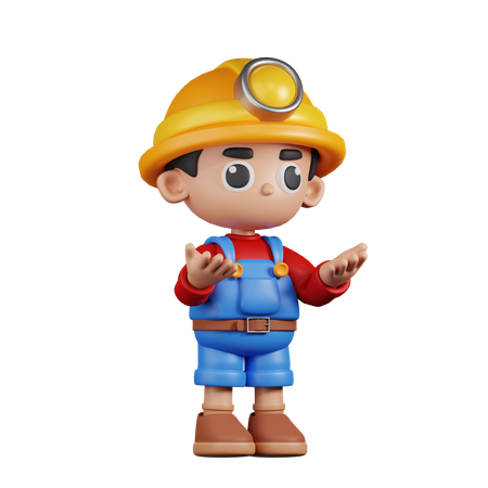Angry Miner  3D Illustration