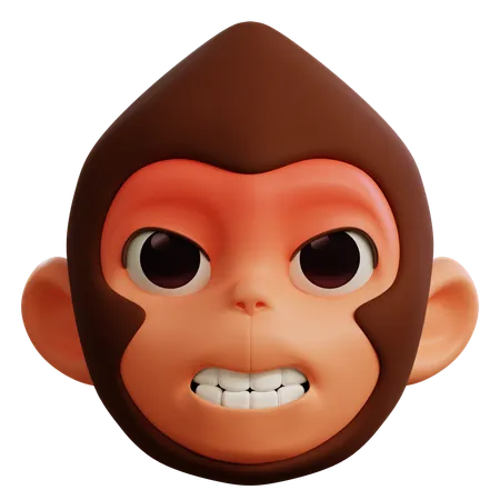 Angry Monkey  3D Icon