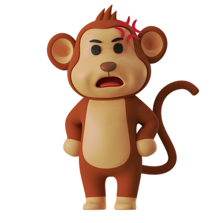 Angry Monkey  3D Illustration