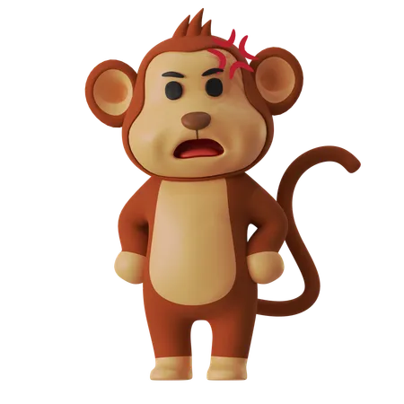 Angry Monkey  3D Illustration