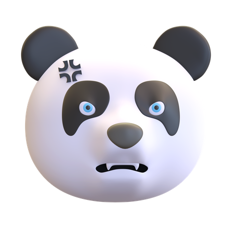 Angry panda  3D Illustration