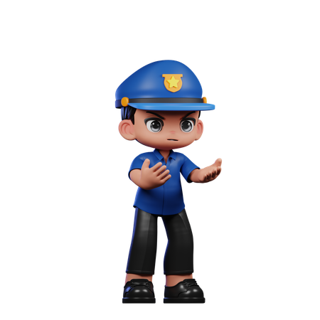 Angry Policeman  3D Illustration