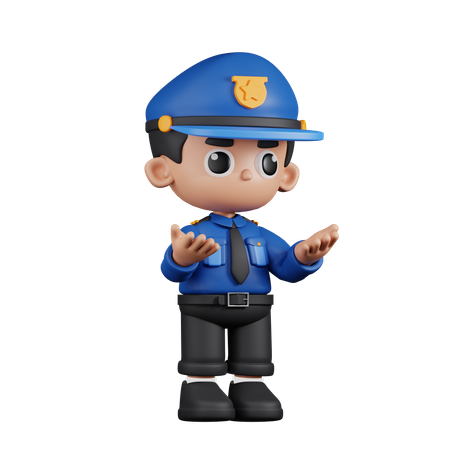 Angry Policeman  3D Illustration