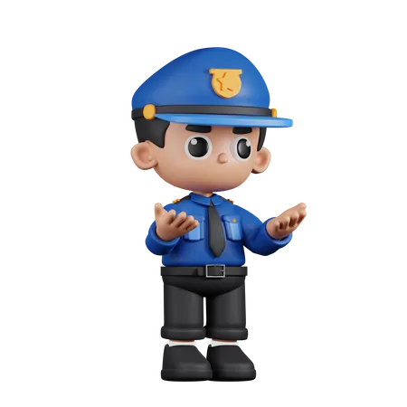 Angry Policeman  3D Illustration