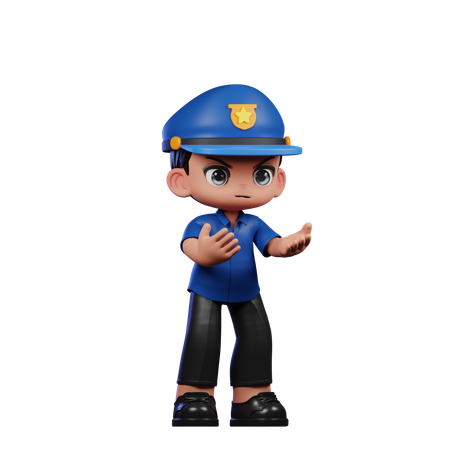 Angry Policeman  3D Illustration