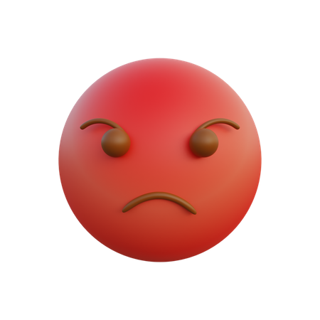 Angry pout face  3D Illustration