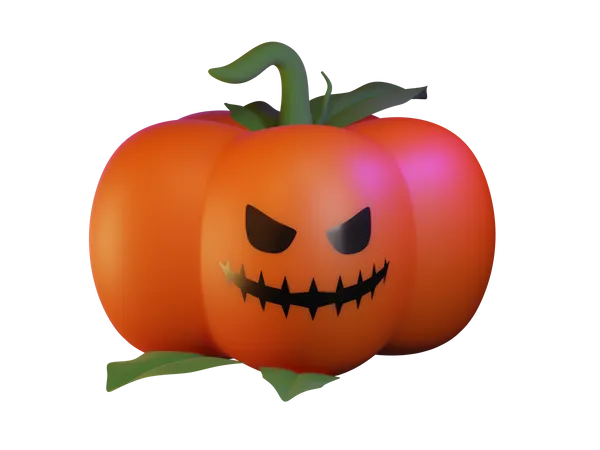 Angry Pumpkin  3D Icon