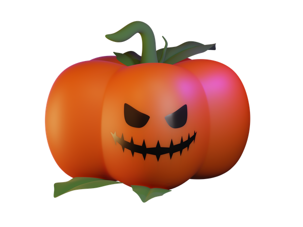Angry Pumpkin  3D Icon