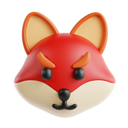 Angry Red Fox Emoji  3D Icon
