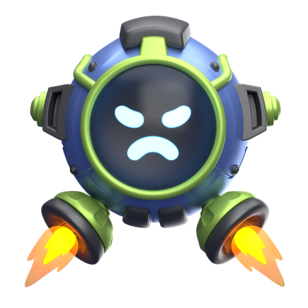 Angry Robot  3D Icon