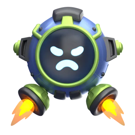 Angry Robot  3D Icon