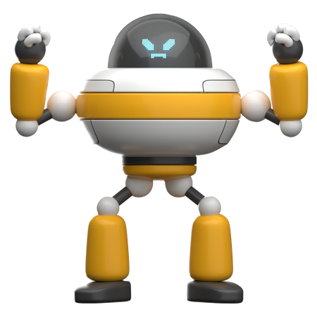 Angry Robot  3D Illustration