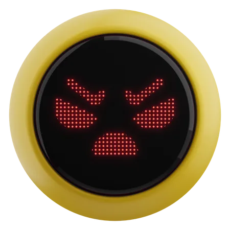 Emoticon Robot With Angry Expression 3D Emoji