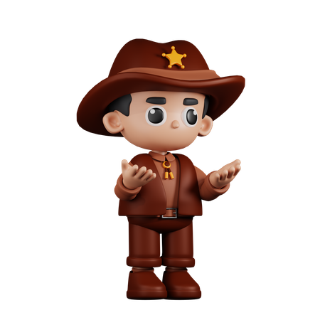 Angry Sheriff  3D Illustration