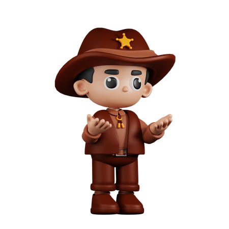 Angry Sheriff  3D Illustration