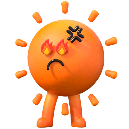 Angry Sun 3D Illustration