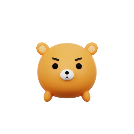 Angry Teddy Bear  3D Icon