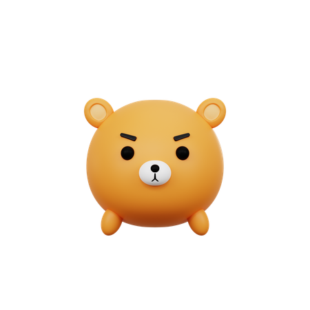 Angry Teddy Bear  3D Icon