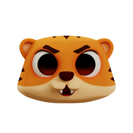 Angry Tiger Emoji  3D Icon