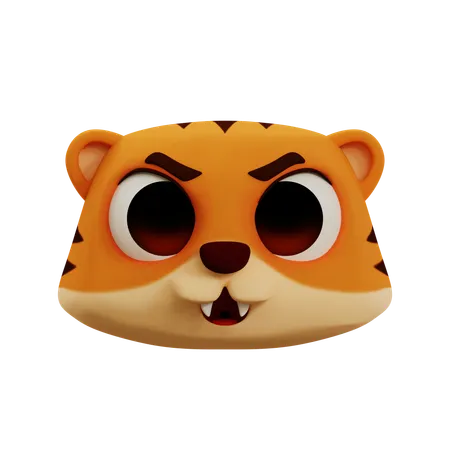 Angry Tiger Emoji  3D Icon