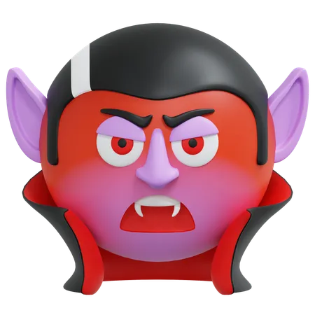 Angry Vampire Emoticon 3 D Icon Illustration 3D Icon