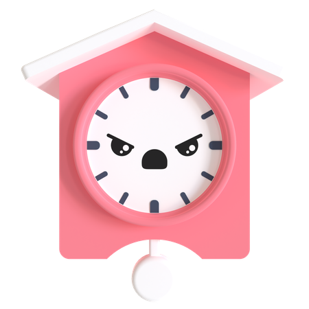 Angry Wall Clock  3D Illustration