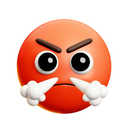 Angry With Exhaling Face  3D Icon