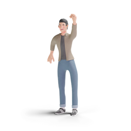 Angry young man  3D Logo