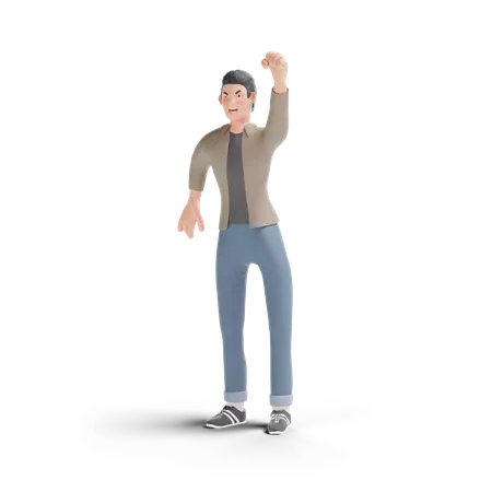 Angry young man  3D Logo