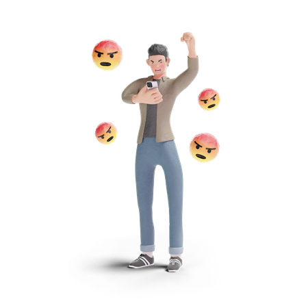 Angry young man  3D Logo