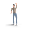 3d angry young man illustration
