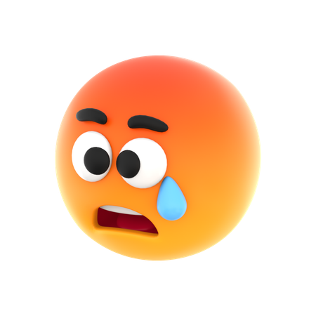 Angst-Emoji  3D Icon