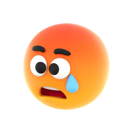 Angst-Emoji  3D Icon